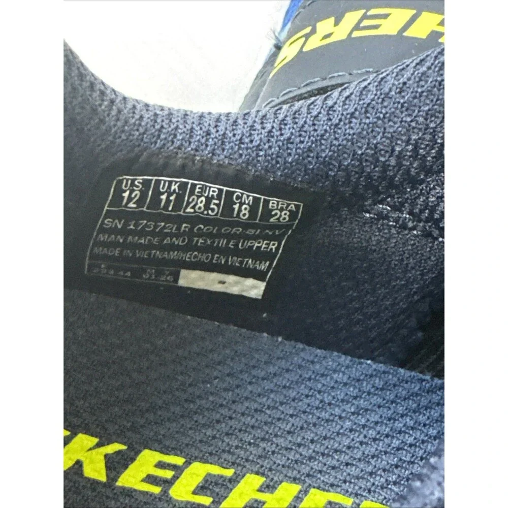 Skechers Kids Blue Hook & Loop Athletic Sneakers Size 12 New Machine Washable